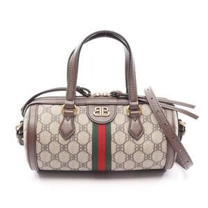 Gucci Balenciaga The Hacker Project Handbag Canvas Leather Beige Brown